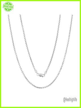 14K Yellow Gold Round Box Chain Necklace 2.1mm 24" Lobster Clasp